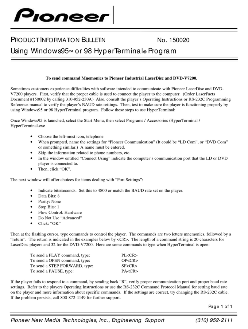 Pioneer DVD-V7200 Quick start guide