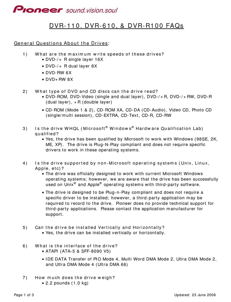 Pioneer DVR-610 Installation guide