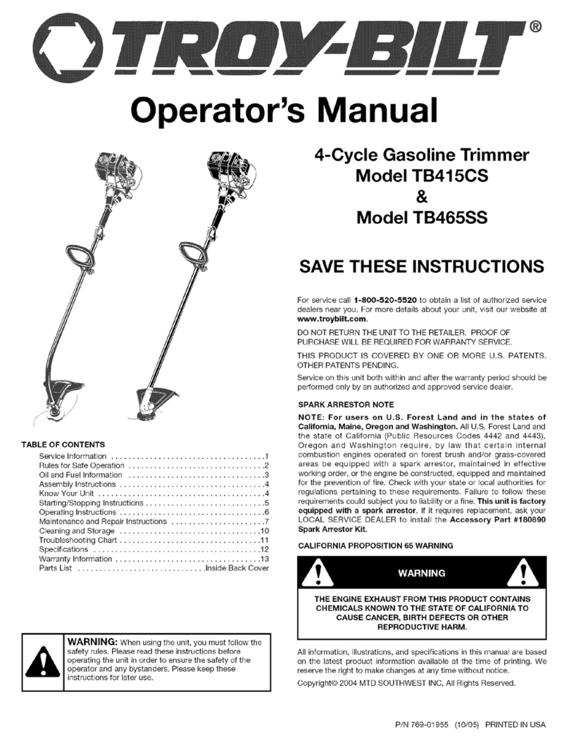 Troy-Bilt Pony TB465SS User manual