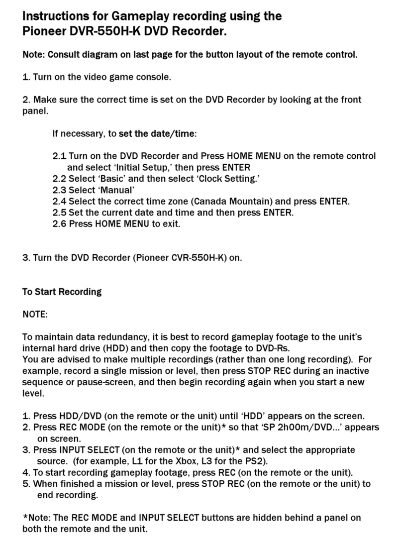 Pioneer DVR-550H-K user manual