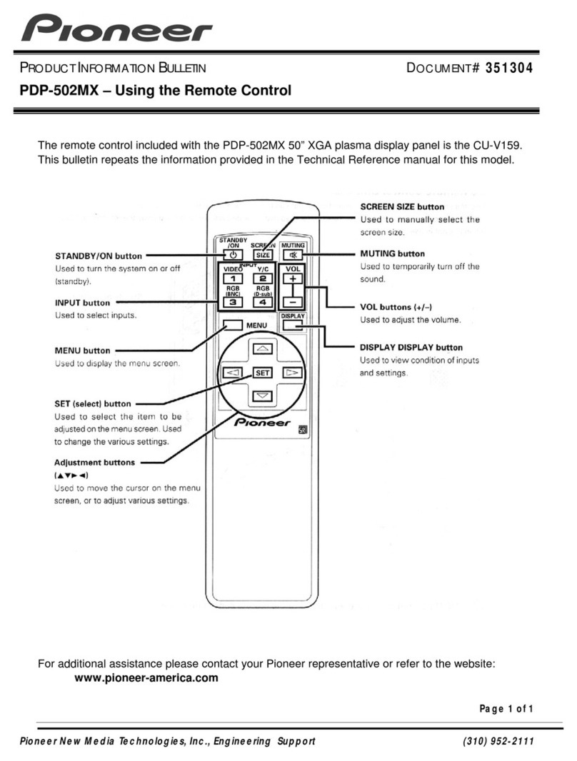 Pioneer PDP 502MX Manual