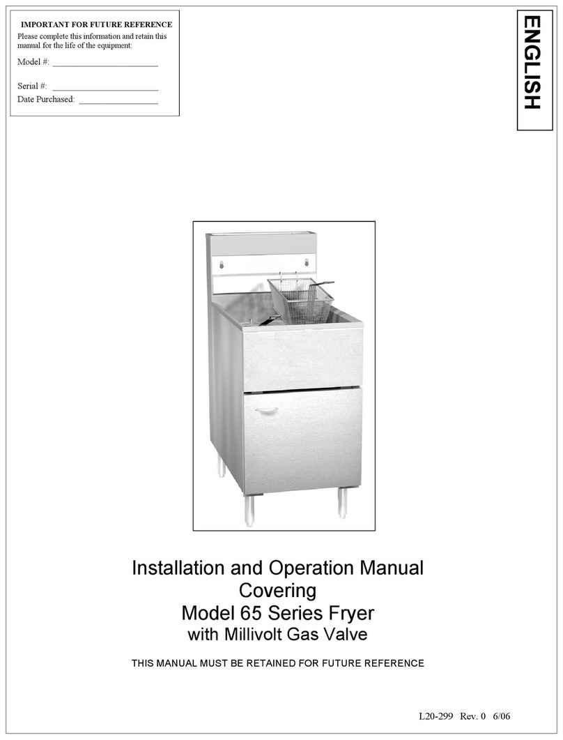 Pitco L20-299 Installation and operation manual