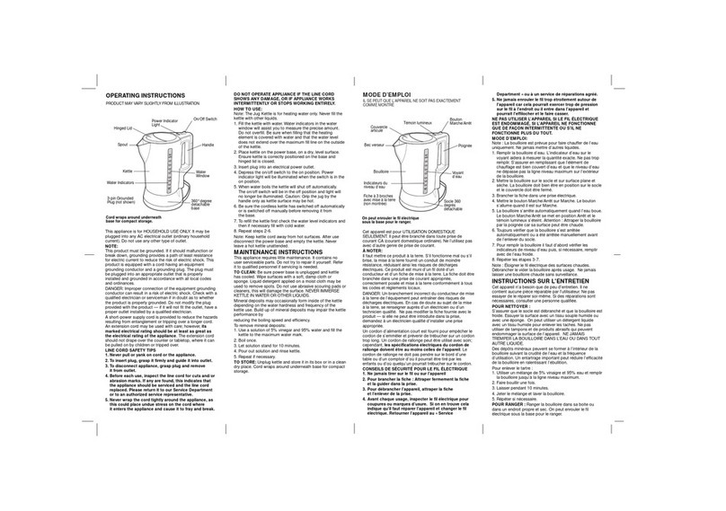 Windmere Creative touch E0005L Use and care book