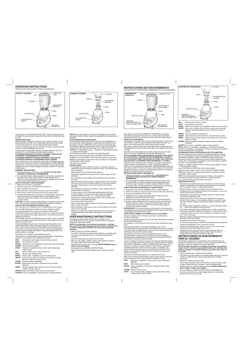Windmere HD JB-955G Use and care book
