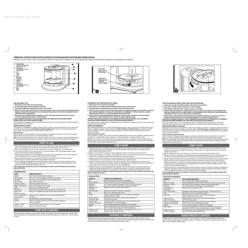 Windmere MC50 Use and care book