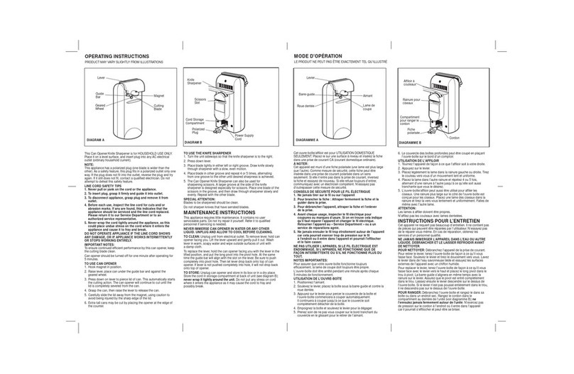 Windmere WCO103S Installation instructions