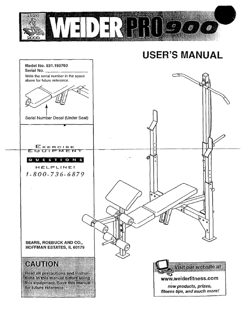 Weider PRO 900 User manual