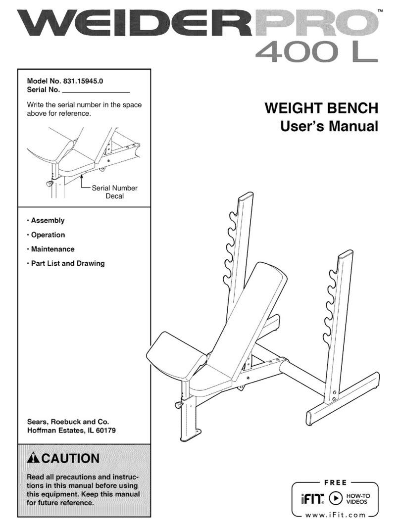 Weider Pro 400L User manual