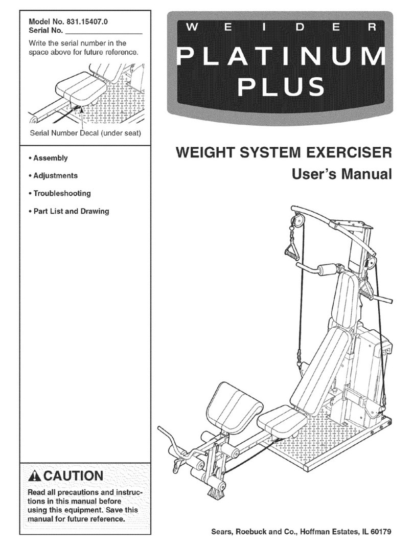 Weider Platinum Plus 831.15407.0 User manual