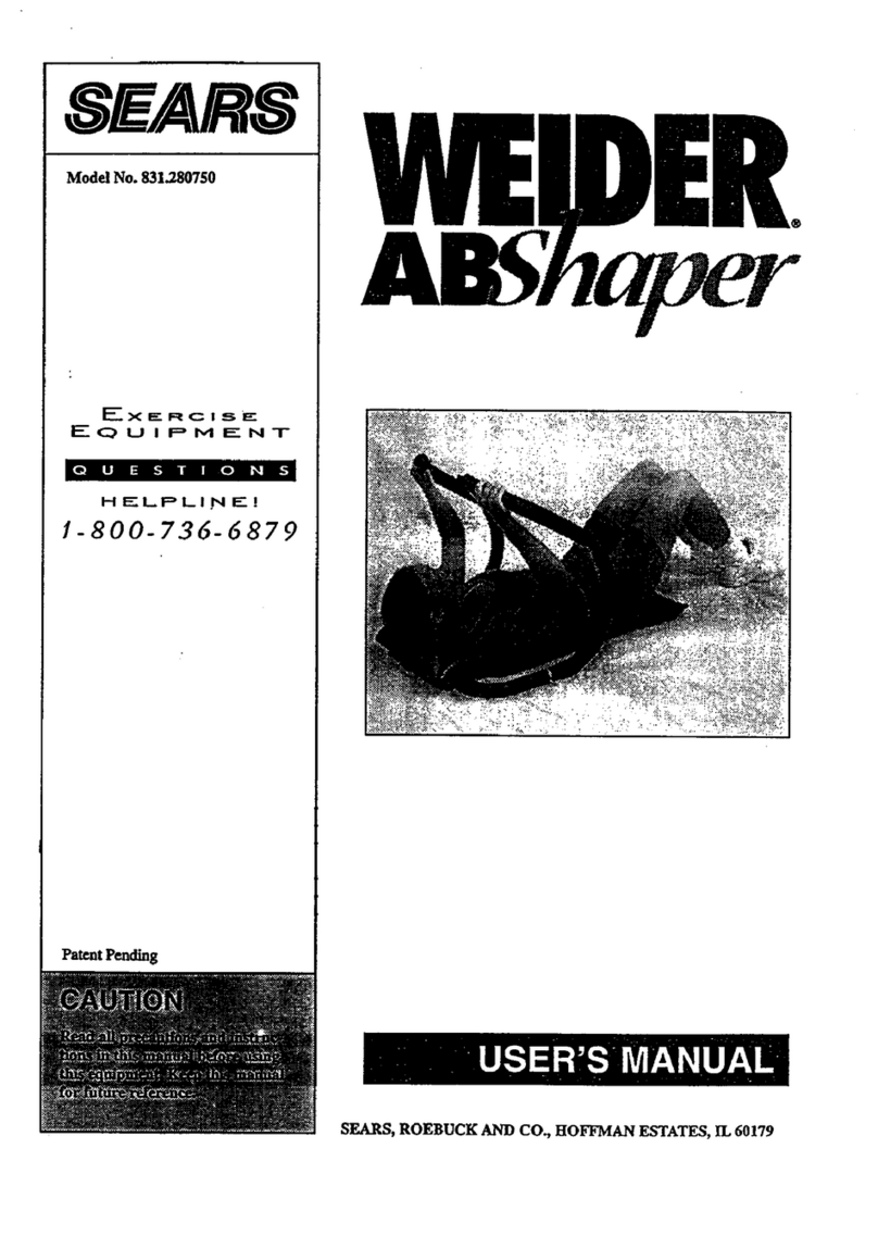 Sears Weider AB 831.280750 user manual
