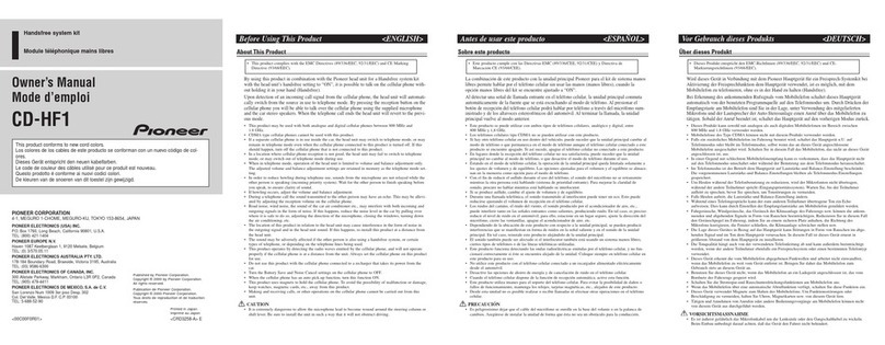 Pioneer CD-HF1 User manual