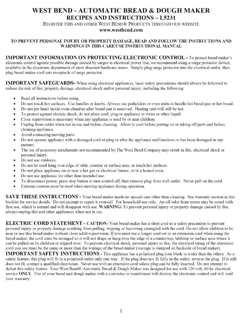West Bend L5231 User manual