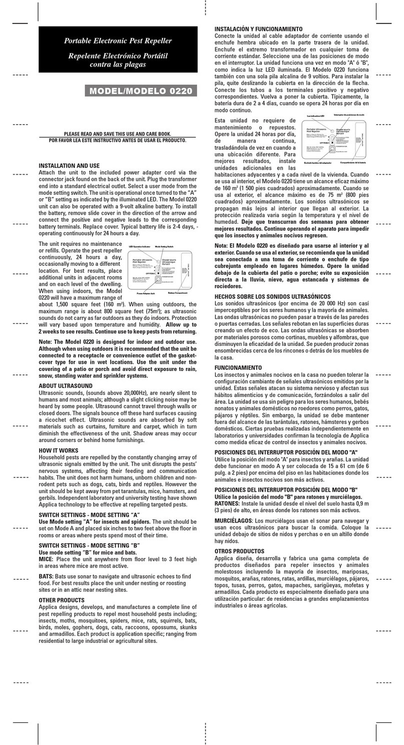 Applica 220 Installation and use