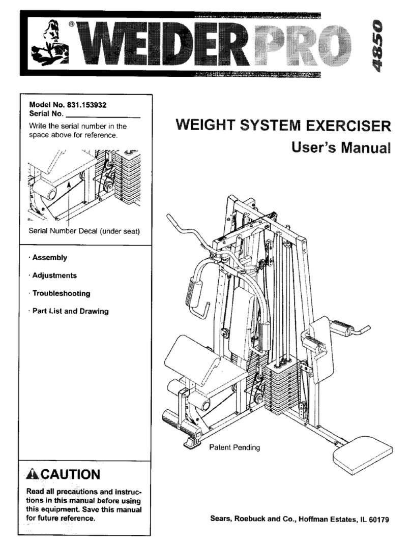Weider PRO 4850 User manual