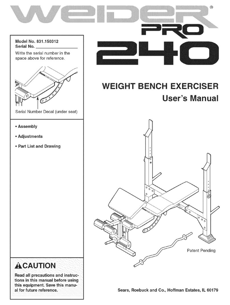 Weider Pro 240 User manual