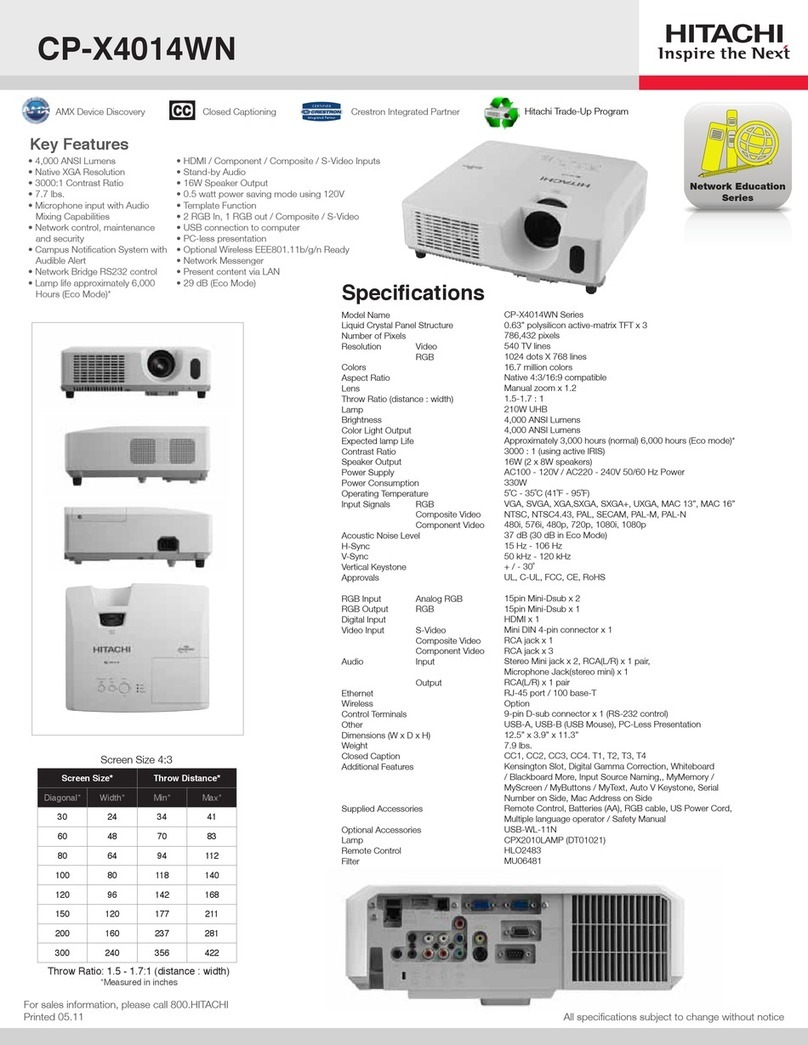 Hitachi CP-X4014WN User manual