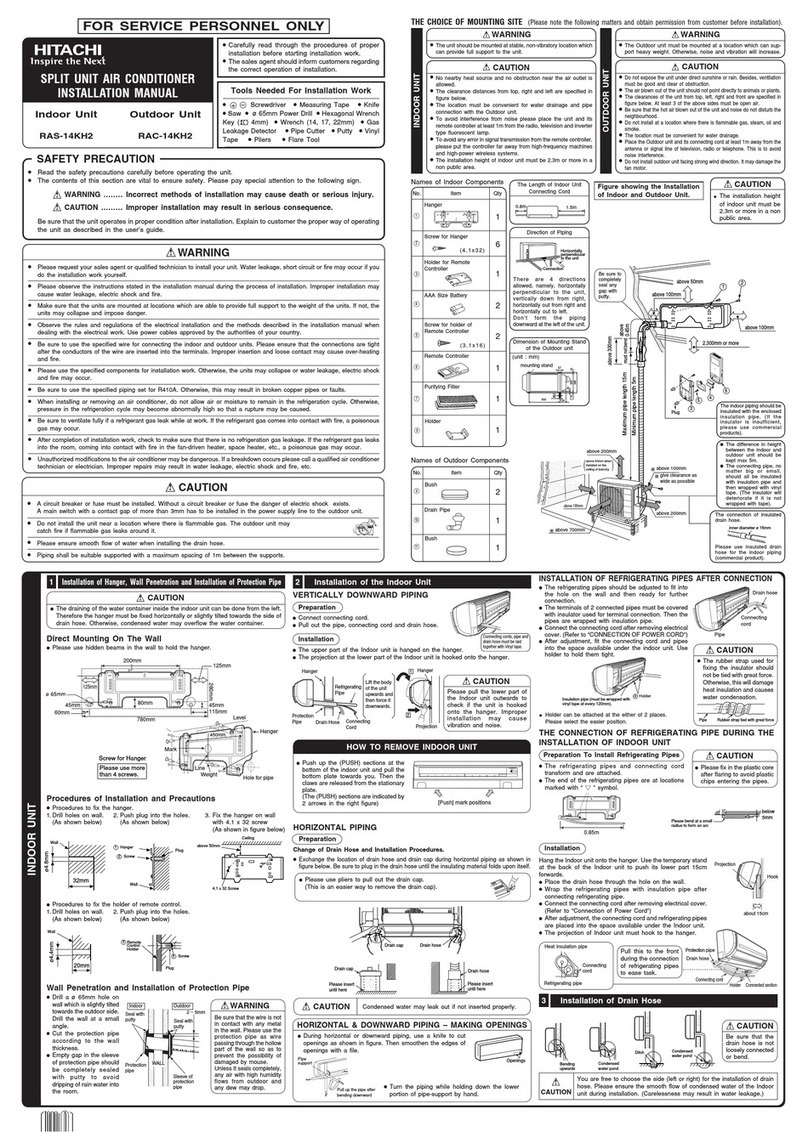 Hitachi RAC-14KH2 User manual