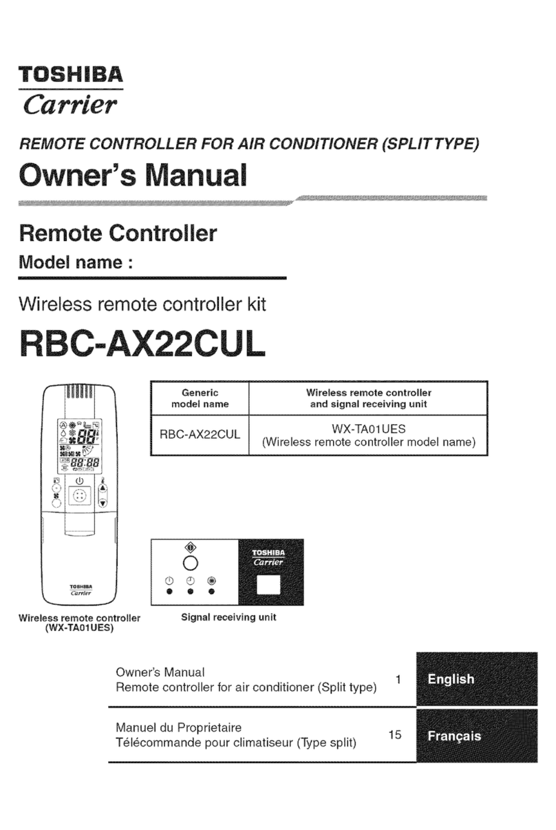 Toshiba Carrier RBC-AX22CUL User manual Toshiba Carrier RBC-AX22CUL User manual