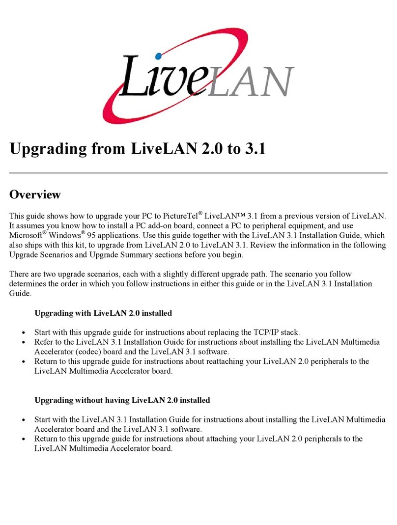 PictureTel LIVELAN 2 Upgrade guide PictureTel LIVELAN 2 Upgrade guide