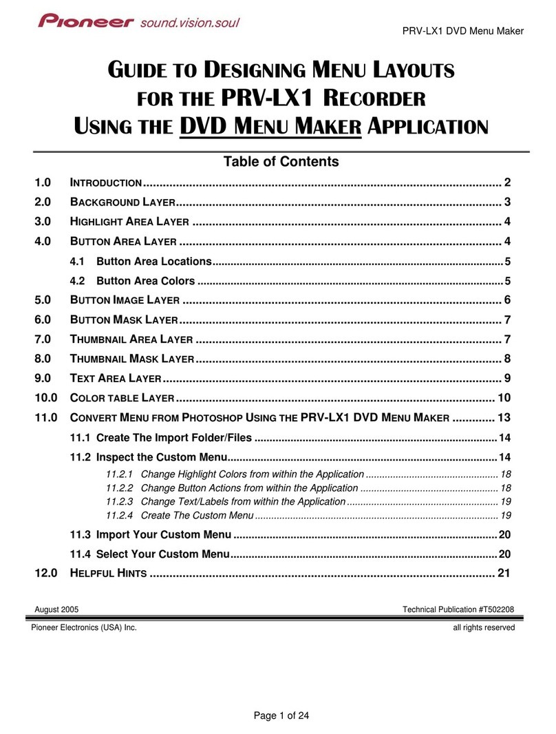 Pioneer PRV-LX1 Quick start guide