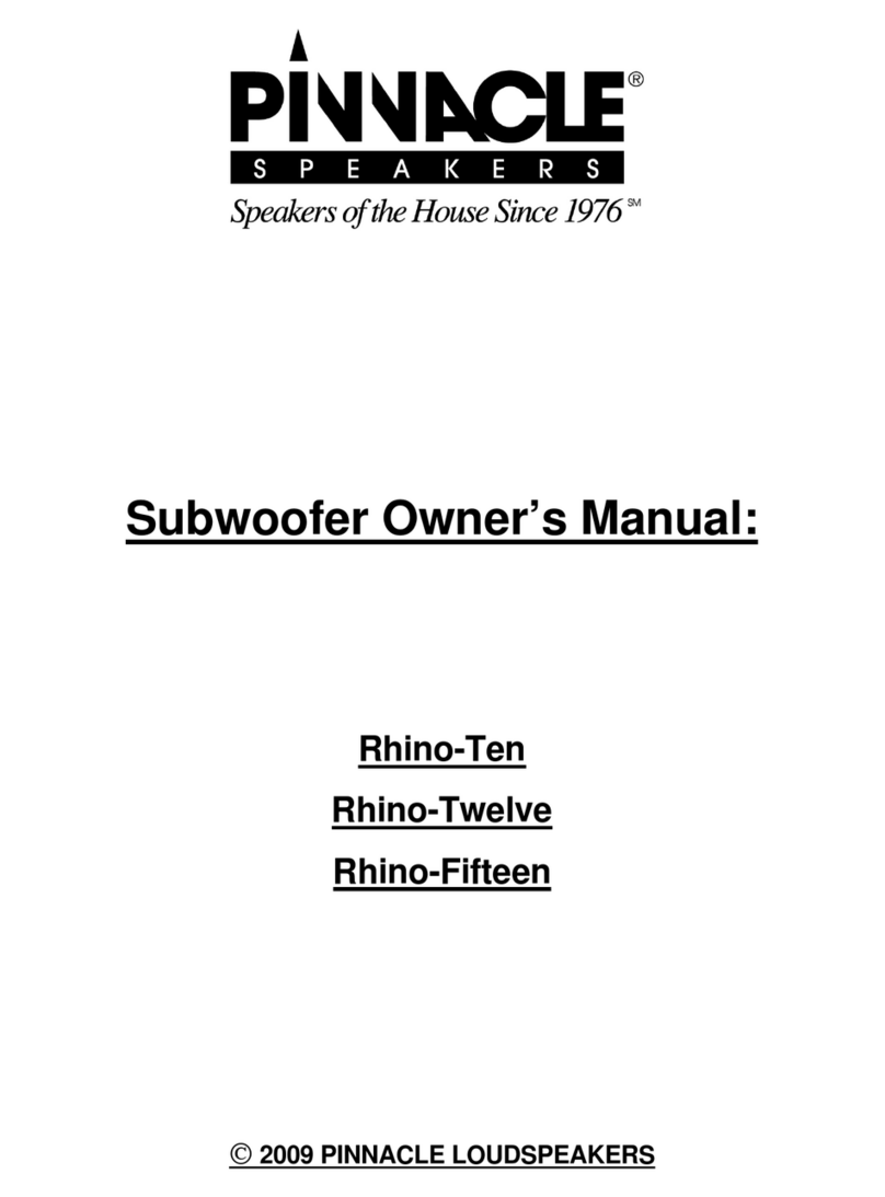 Pinnacle Speakers Rhino-Fiftenn owner's manual