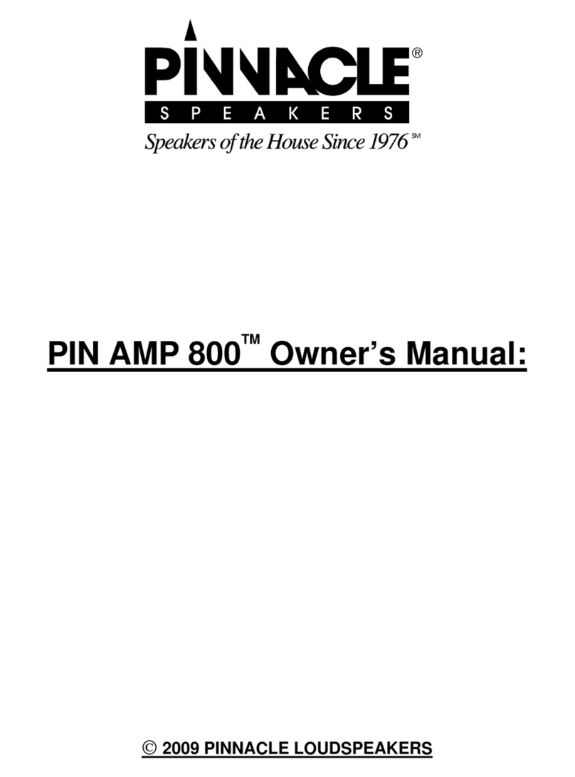 Pinnacle Speakers PIN AMP 800 owner's manual