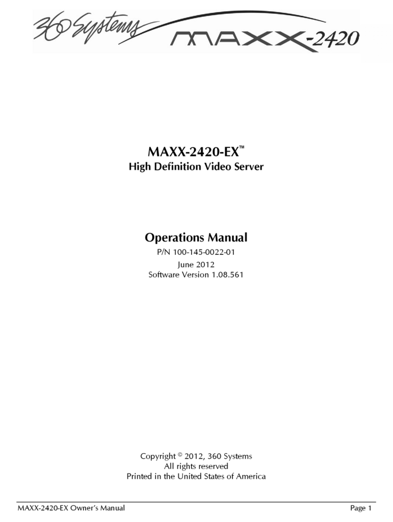 360 Systems MAXX-2420-EX User manual