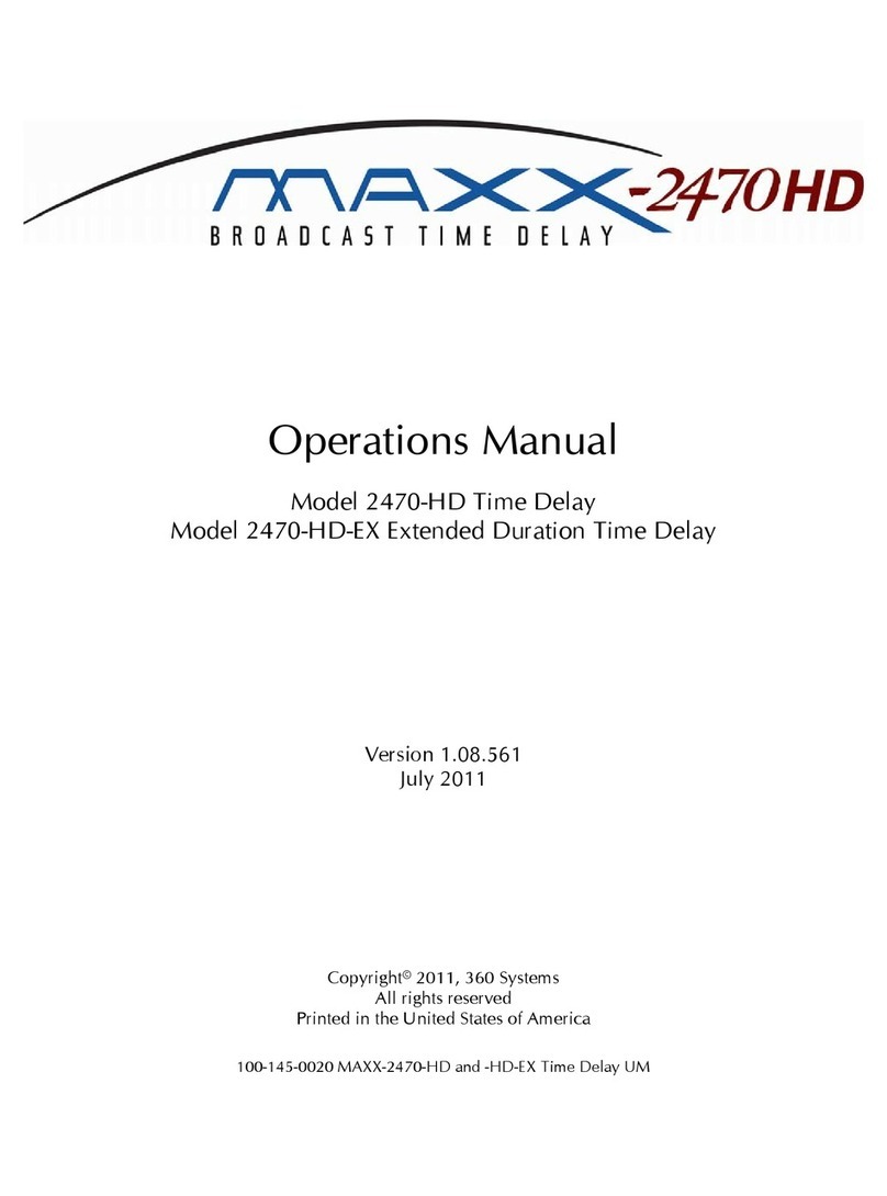360 Systems Maxx 2470-HD Operation manual
