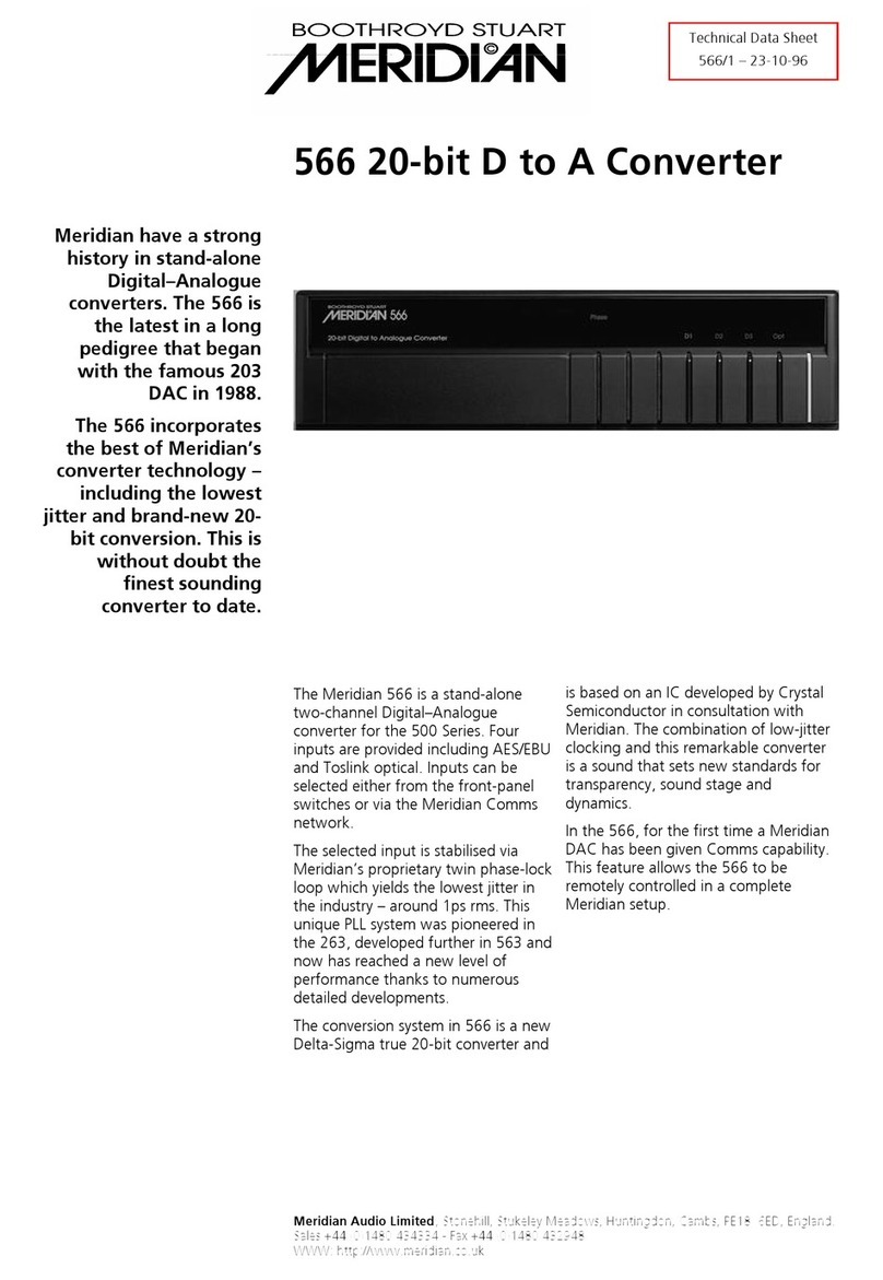 Meridian 566 Technical data sheet