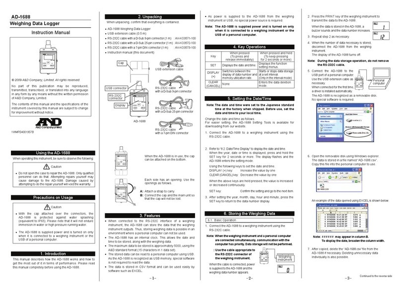 A&D AD-1688 instruction manual