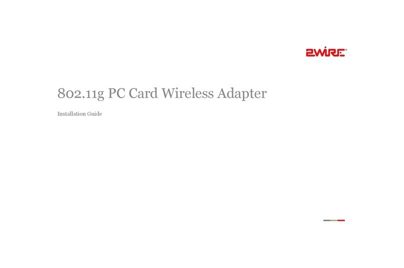 2-Wire 802.11g PC Card Wireless Adapter User manual