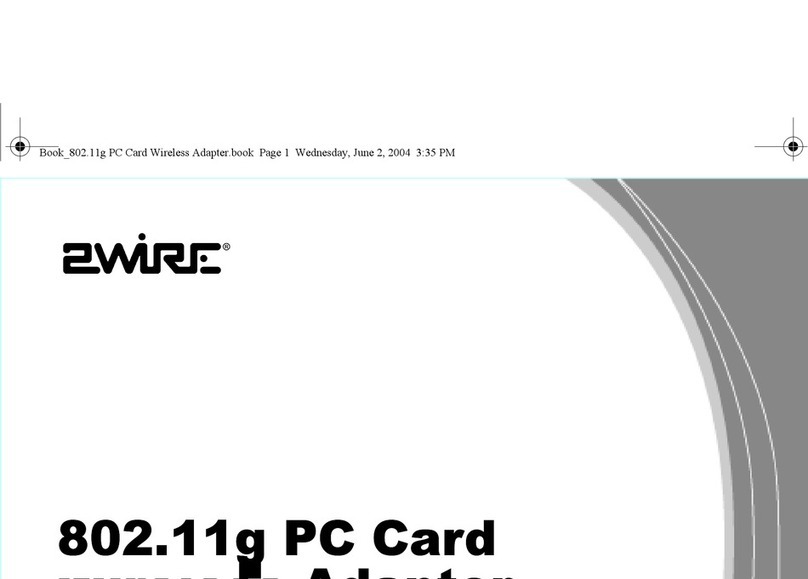 2-Wire 802.11g PC Card Wireless Adapter User manual