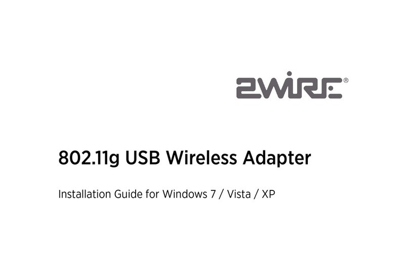 2-Wire 802.11g USB Wireless Adapter installation guide