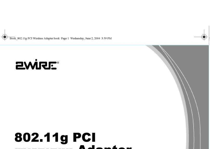 2-Wire 802.11g PCI Card Wireless Adapter User manual