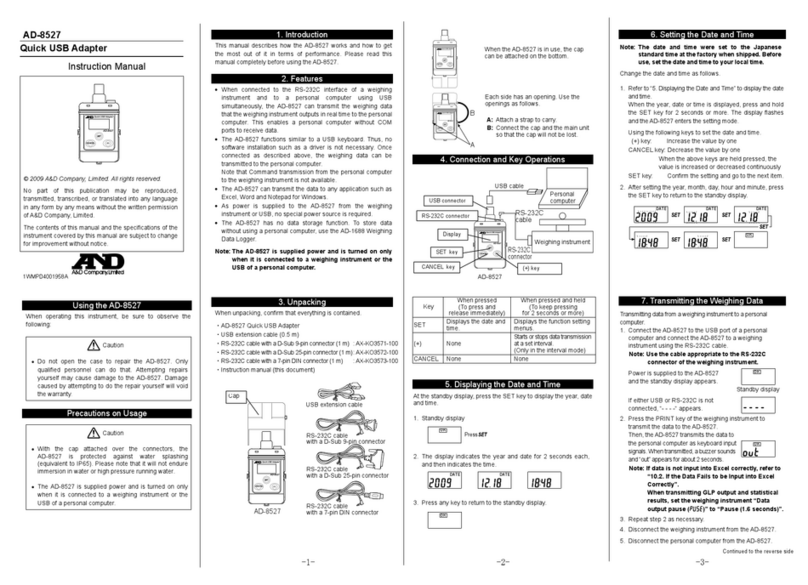 A&D AD-8527 instruction manual