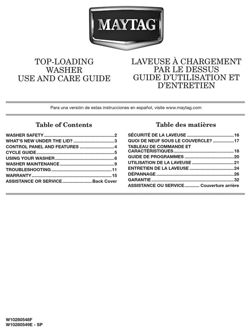 Maytag Washer Use and care guide