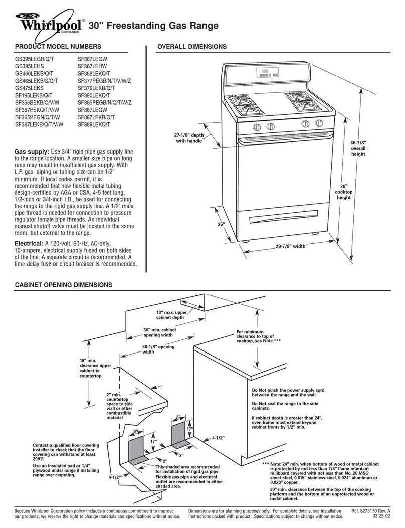 Whirlpool GS395LEGB instructions
