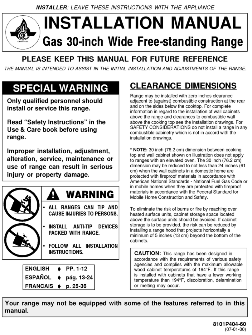 Maytag GAS RANGE installation manual
