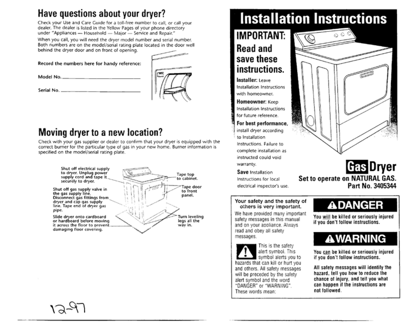 Maytag 3405344 installation instructions Maytag 3405344 installation instructions