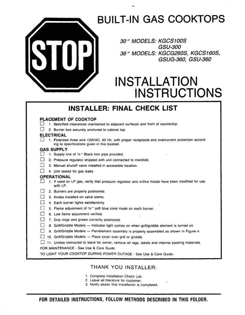 Maytag KGSC100S installation instructions