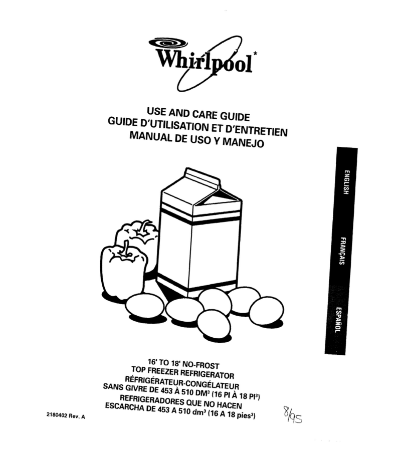 Whirlpool REFRIGERATOR Use and care guide