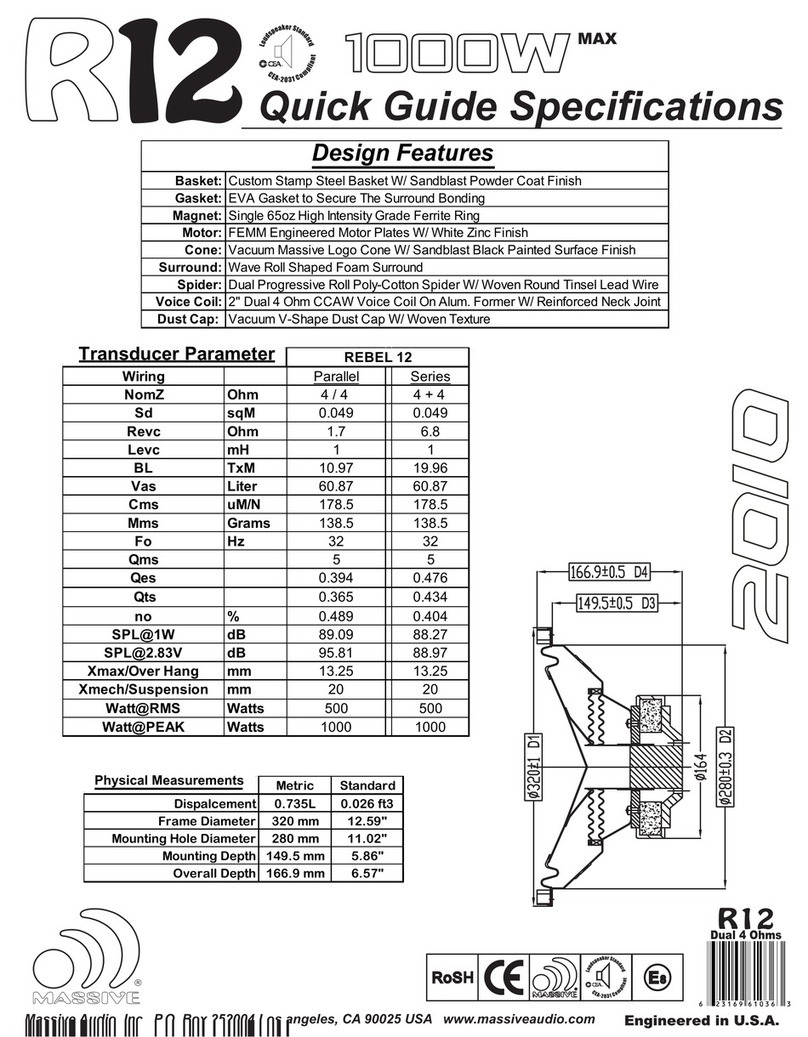 Massive Audio REBEL 12 User manual Massive Audio REBEL 12 User manual