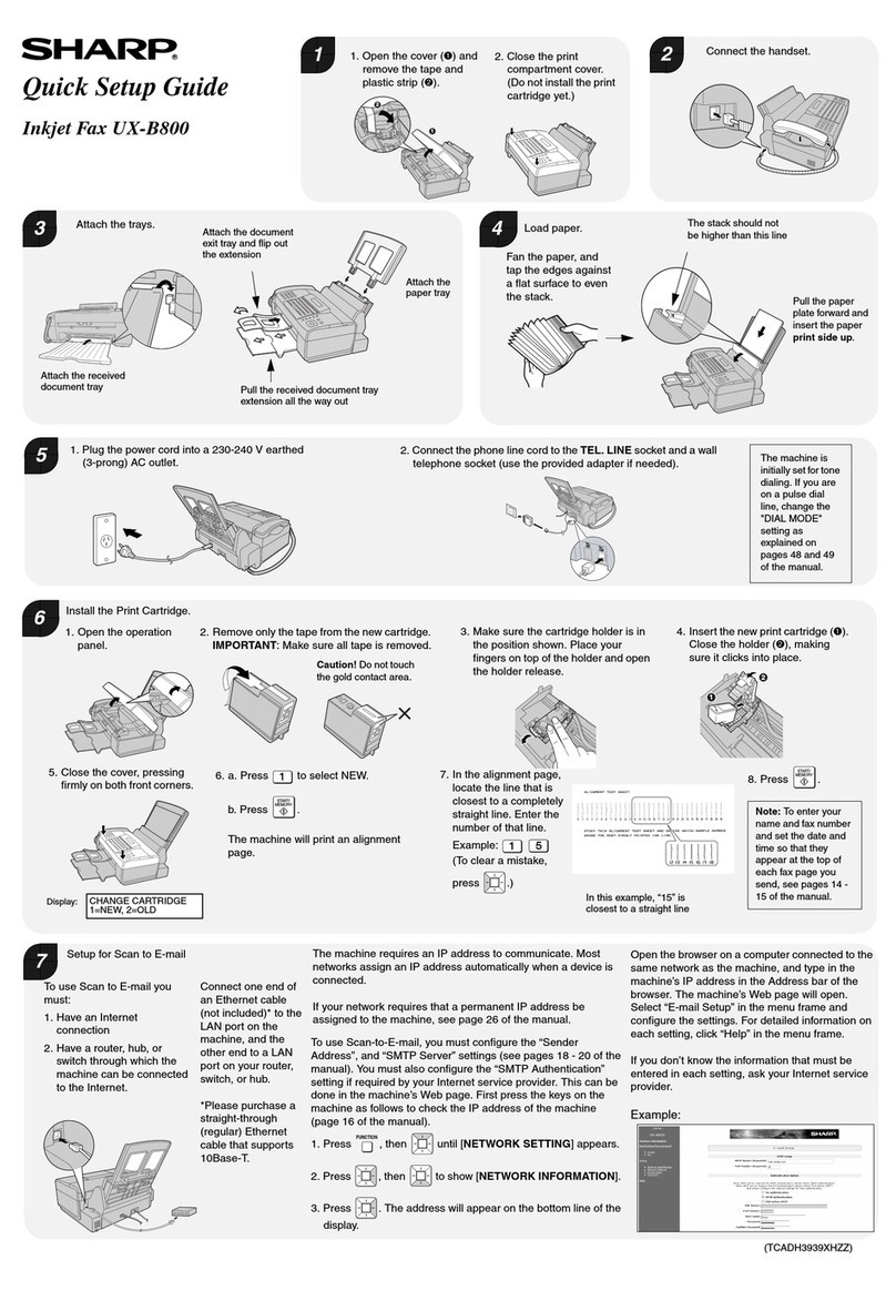 Sharp UX-B800 Quick setup guide