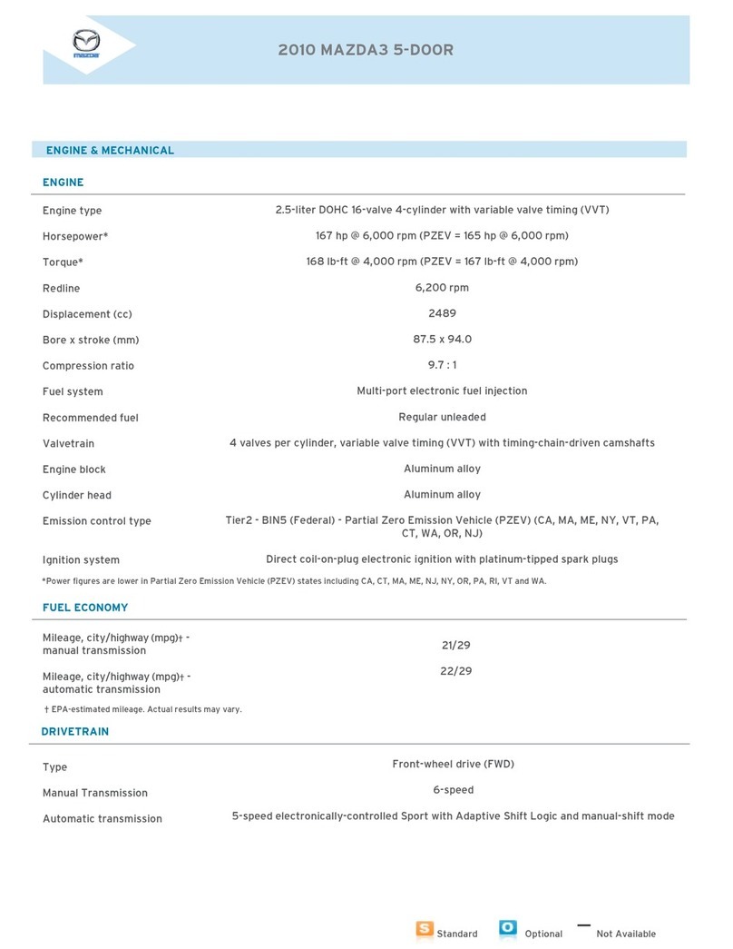 Mazda 2010 Mazda3 4-Door User manual