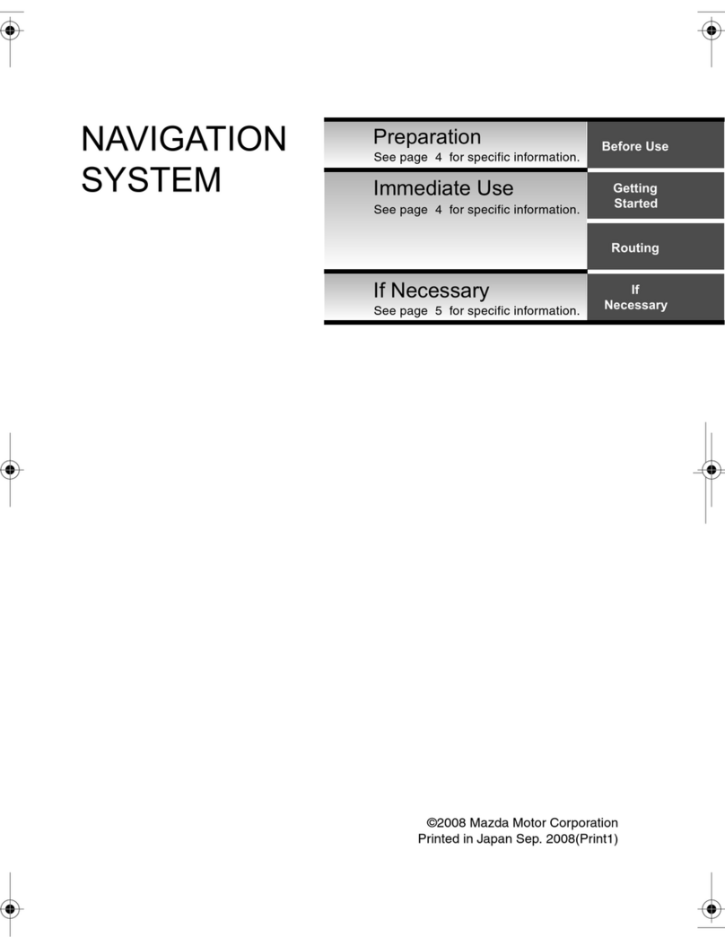 Mazda NAVIGATION SYSTEM User manual
