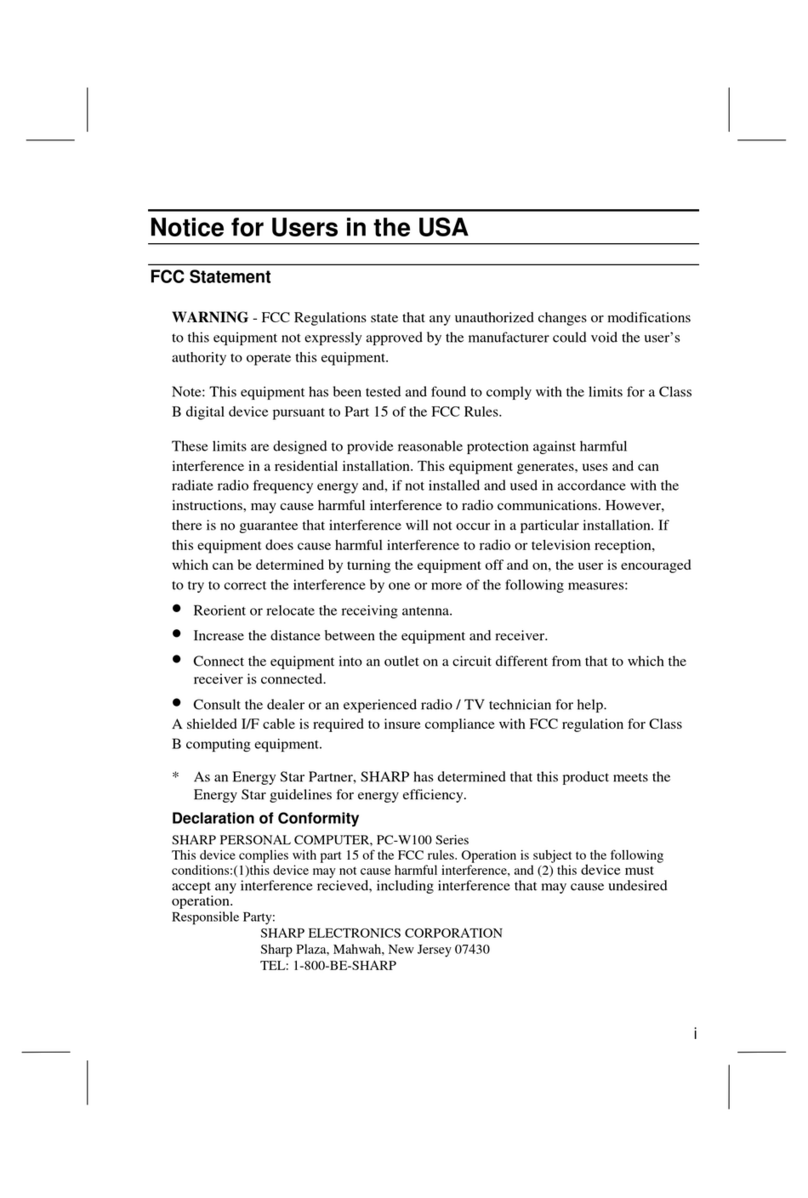 Sharp PC-W100T User manual