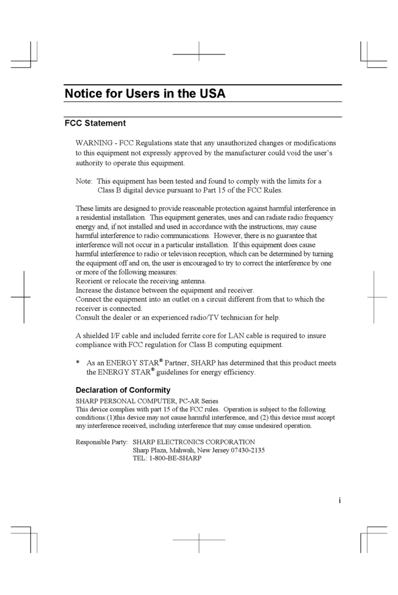 Sharp PC-AR50 manual&nbsp;