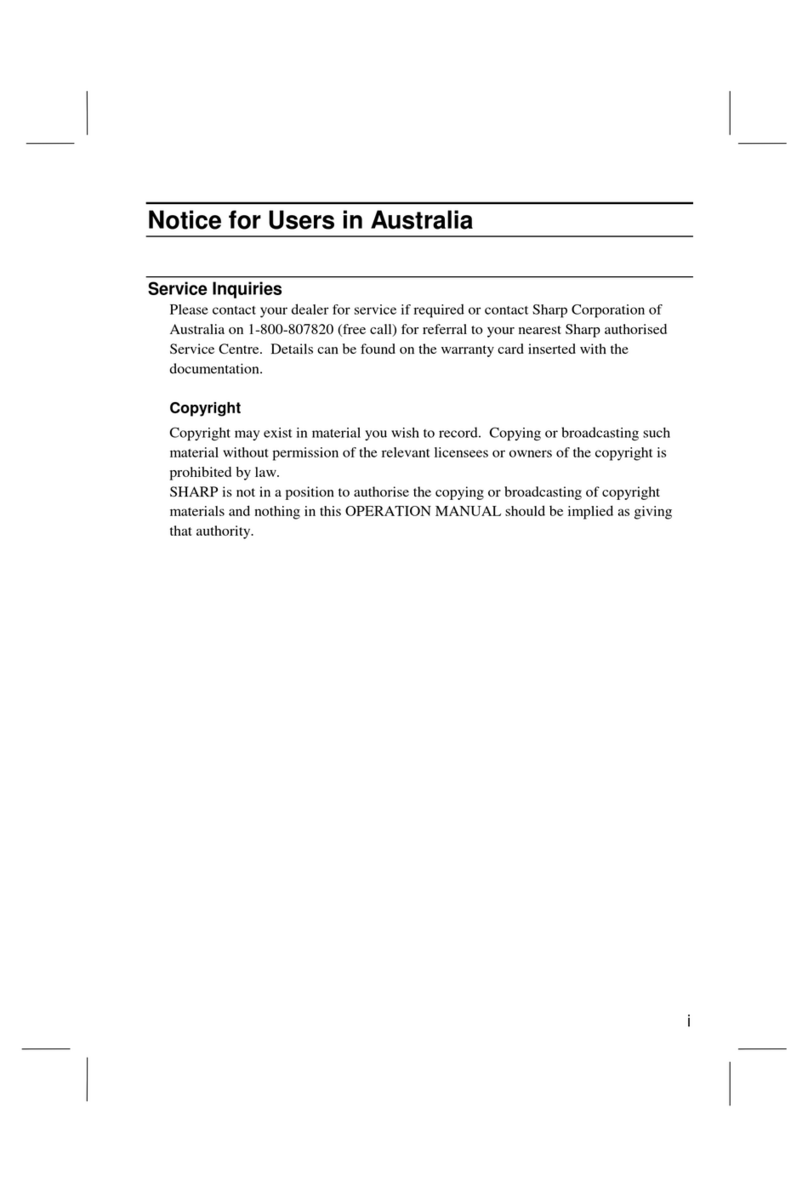 Sharp PC-A500 User manual