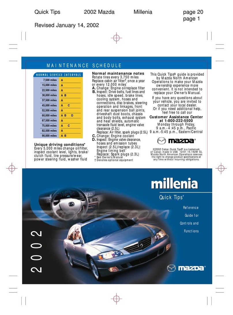 Mazda Millenia Quick tips