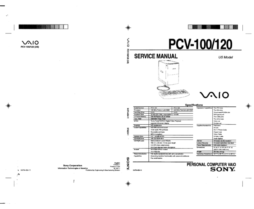 Sony VAIO PCV-100 User manual Sony VAIO PCV-100 User manual